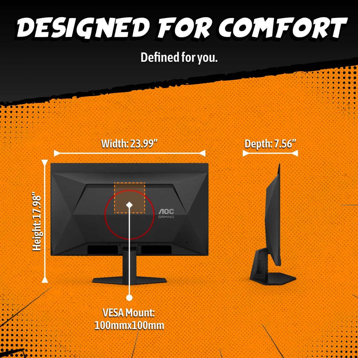 AOC Q27G40SDE adjustable ergonomic stand supports comfortable setups