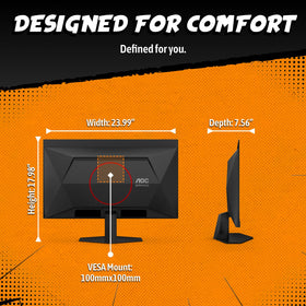 AOC Q27G40SDE adjustable ergonomic stand supports comfortable setups