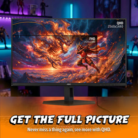 AOC Q27G40SDE HDR400 True Black enhances contrast in dark scenes