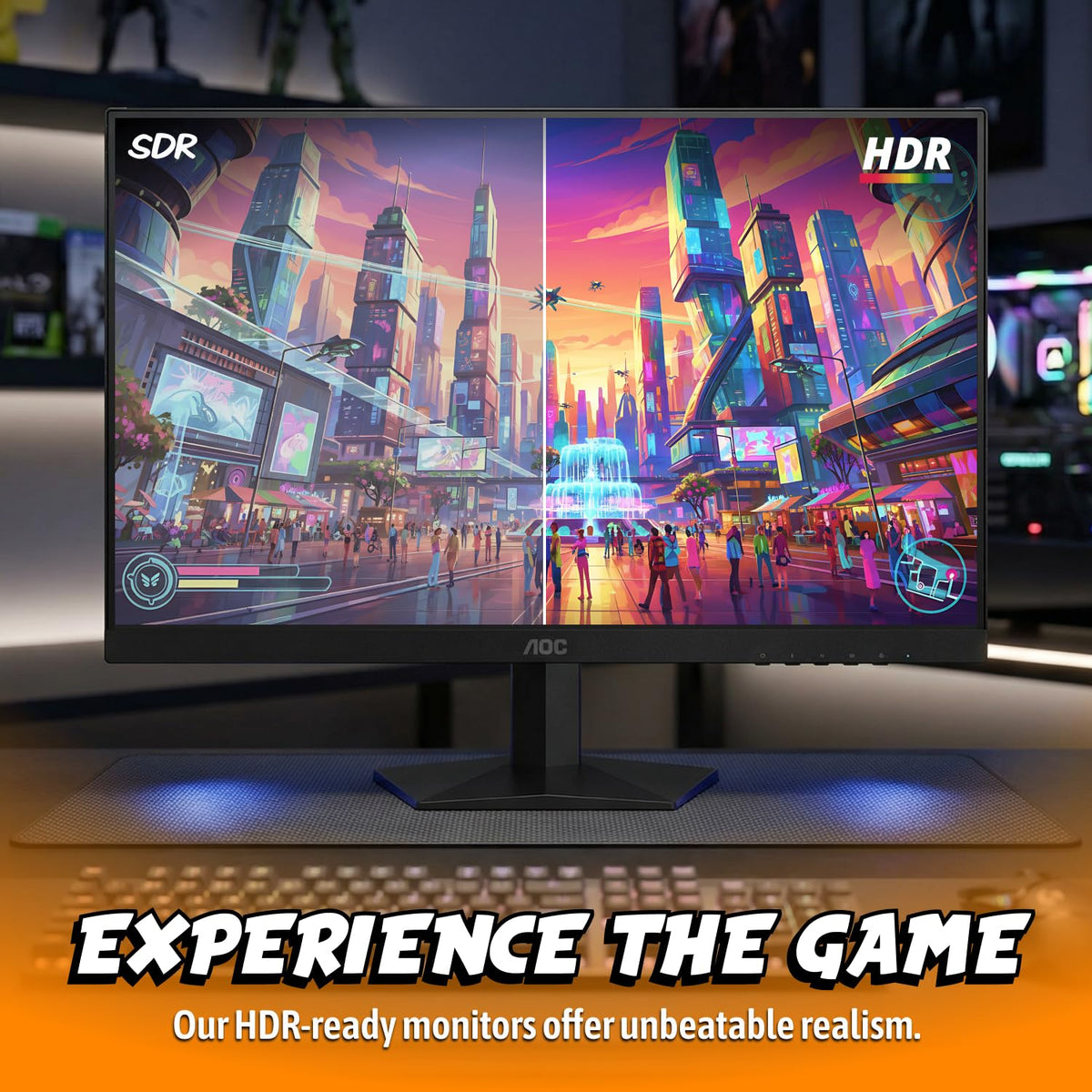 AOC Q27G41ZE showing 240Hz refresh for smooth esports action and fast response