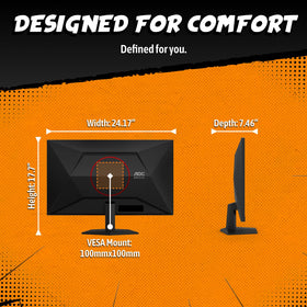 DisplayPort 1.4 and HDMI 2.0 inputs on AOC Q27G41ZE for flexible connectivity