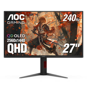 AOC Q27G4ZD OLED panel showing deep blacks and vibrant color.