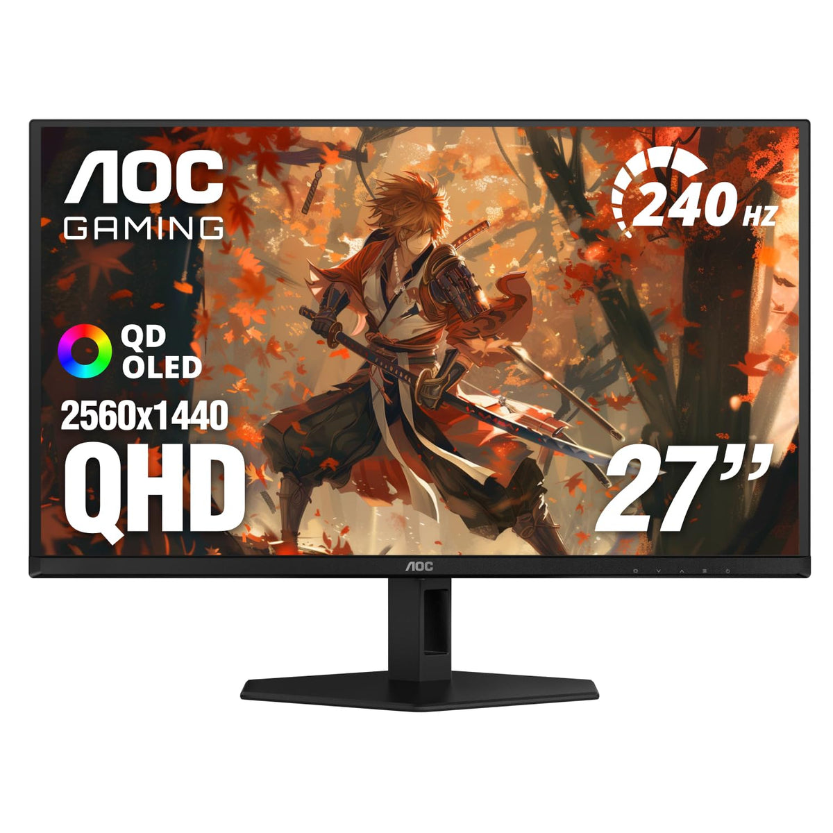 AOC Q27GAZD front view showing a sleek gaming monitor design
