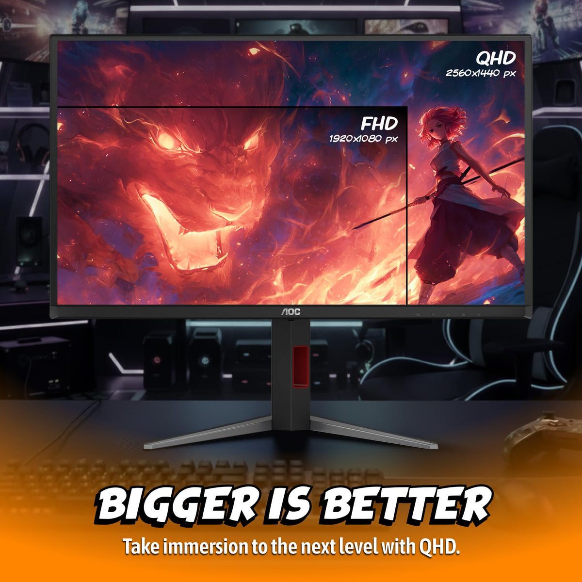 QD-OLED panel delivers infinite contrast and accurate shadows for cinematic scenes.