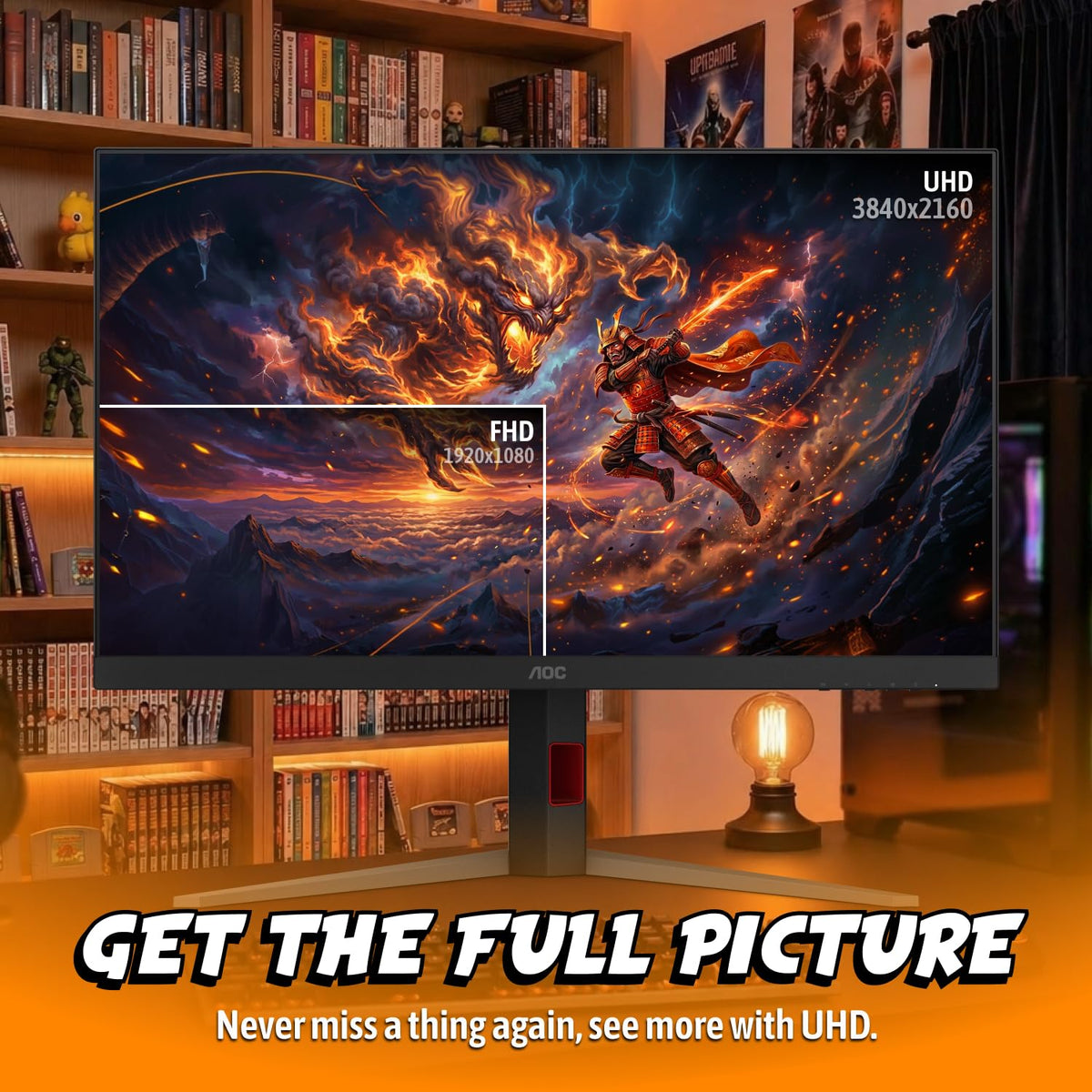 AOC U32G4ZMN 1ms GtG response minimizes motion blur during fast shots