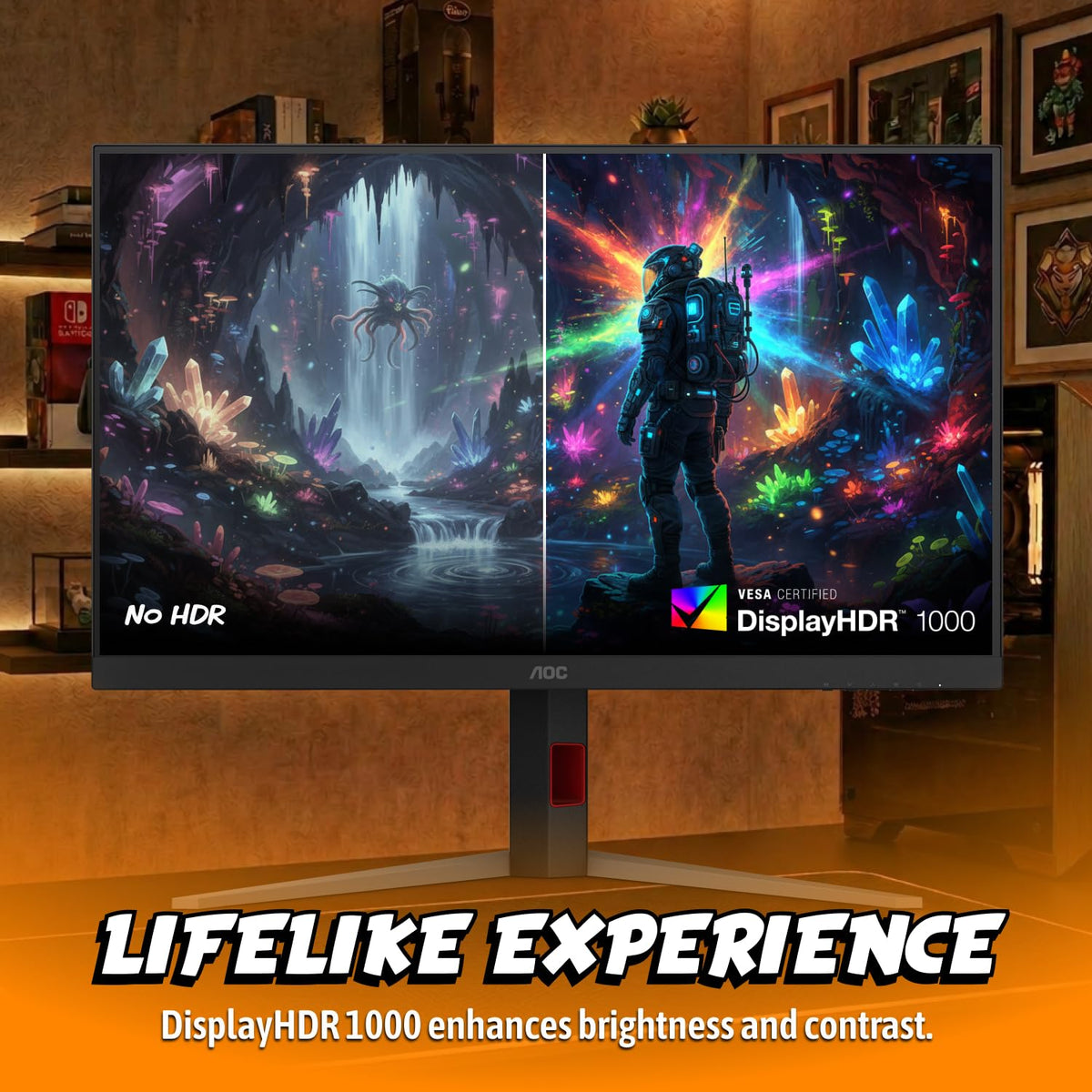 AOC U32G4ZMN G-Sync compatibility ensures tear-free, fluid gameplay