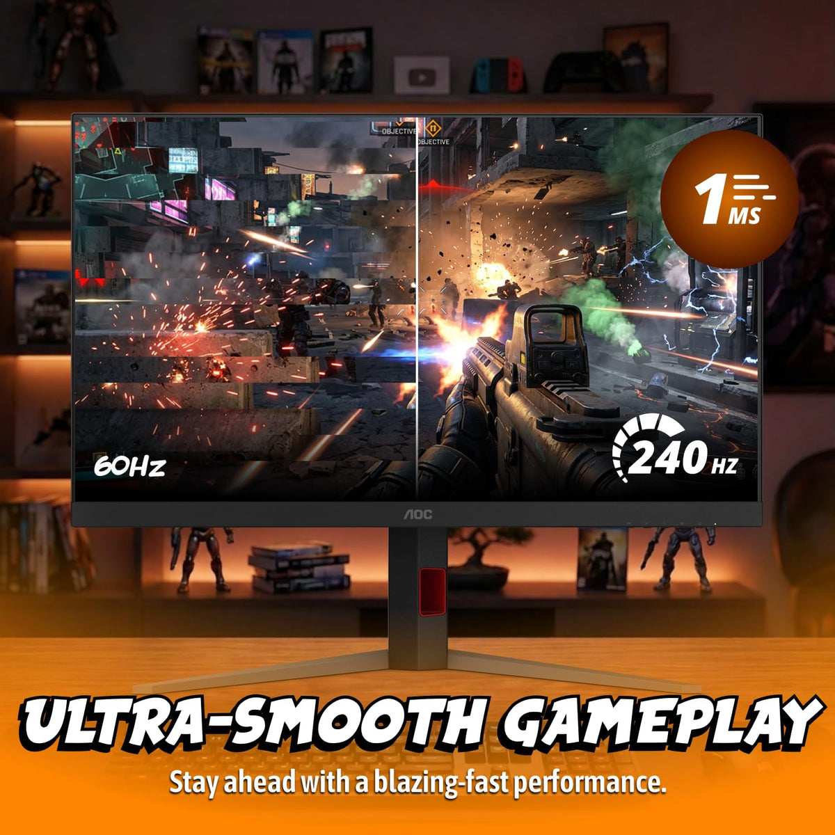 AOC U32G4ZMN HDR1000 up to 1200 nits for bright highlights and deep contrast
