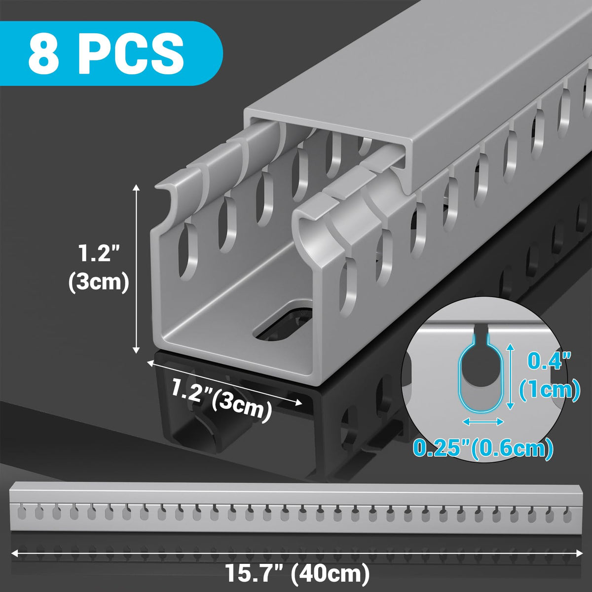 Aocii Open Slot Wire Duct Kit installed under a desk hides cables