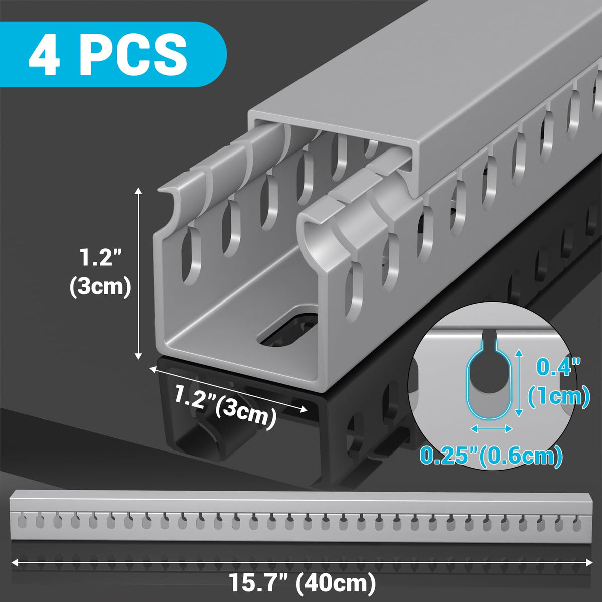 Aocii wire raceway for under-desk installation with tape and screws