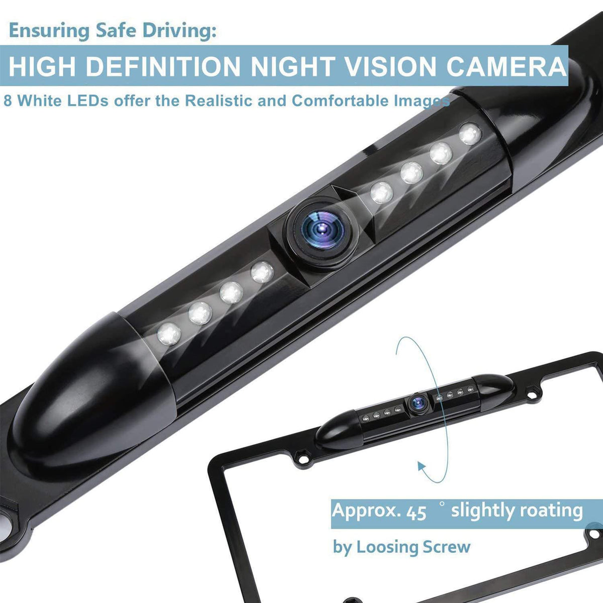 AOCISKA 170-degree wide-angle view captures more behind your vehicle.