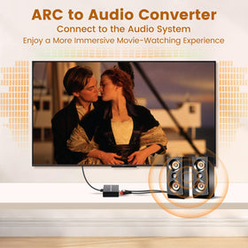 Aodafy HDMI ARC audio extractor setup guide image demonstrates quick three-step connection.