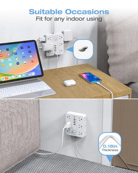 AOFO 5-foot extension cord for flexible desk setup