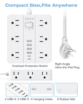 AOFO space-saving power hub keeps cords organized on your desk