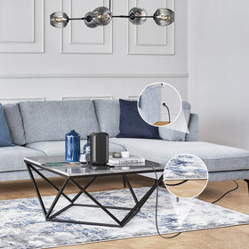 AOFO lifestyle desk setup with tower powering devices to create an organized workspace