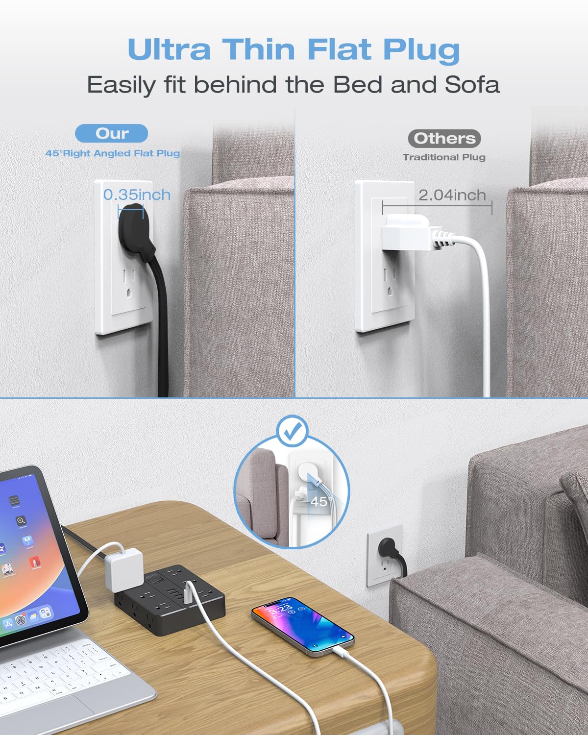 AOFO mountable design for easy installation on walls or desks.