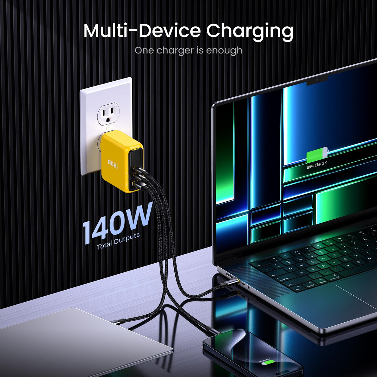 AOHI Magcube compatible with MacBook, Dell XPS, iPad, Galaxy and more