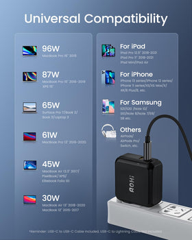 AOHI travel-ready charger shown in a compact bag setup