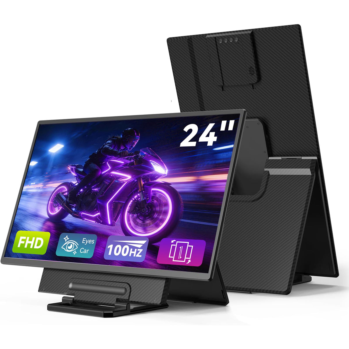 AOKER 24-inch portable monitor front view for desktop extension while traveling.