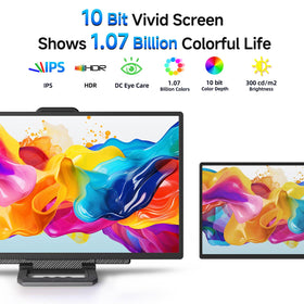 AOKER 24-inch portable monitor side angle shows a slim, travel-ready profile.