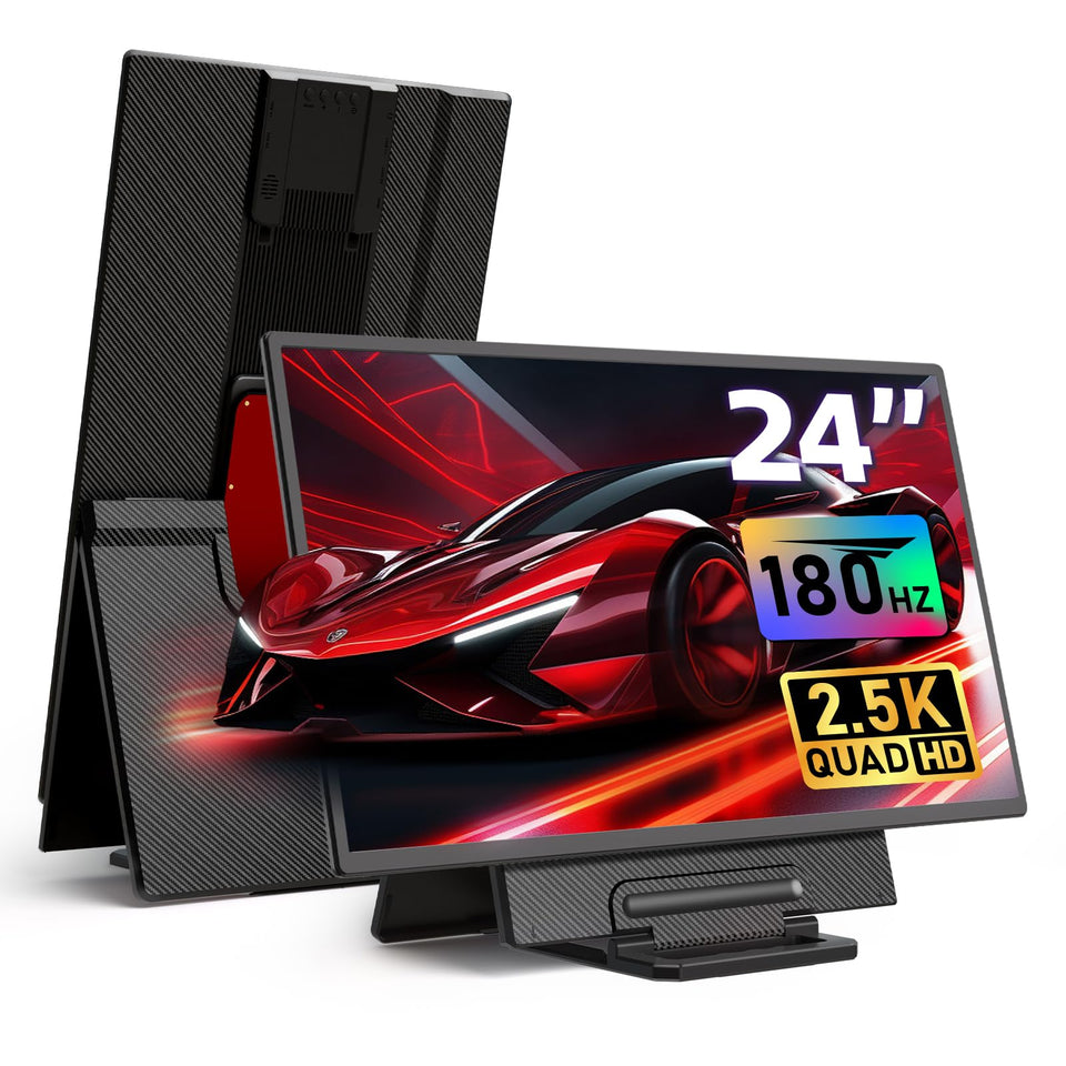 AOKER 24-inch portable monitor with stand enables flexible desktop setups.