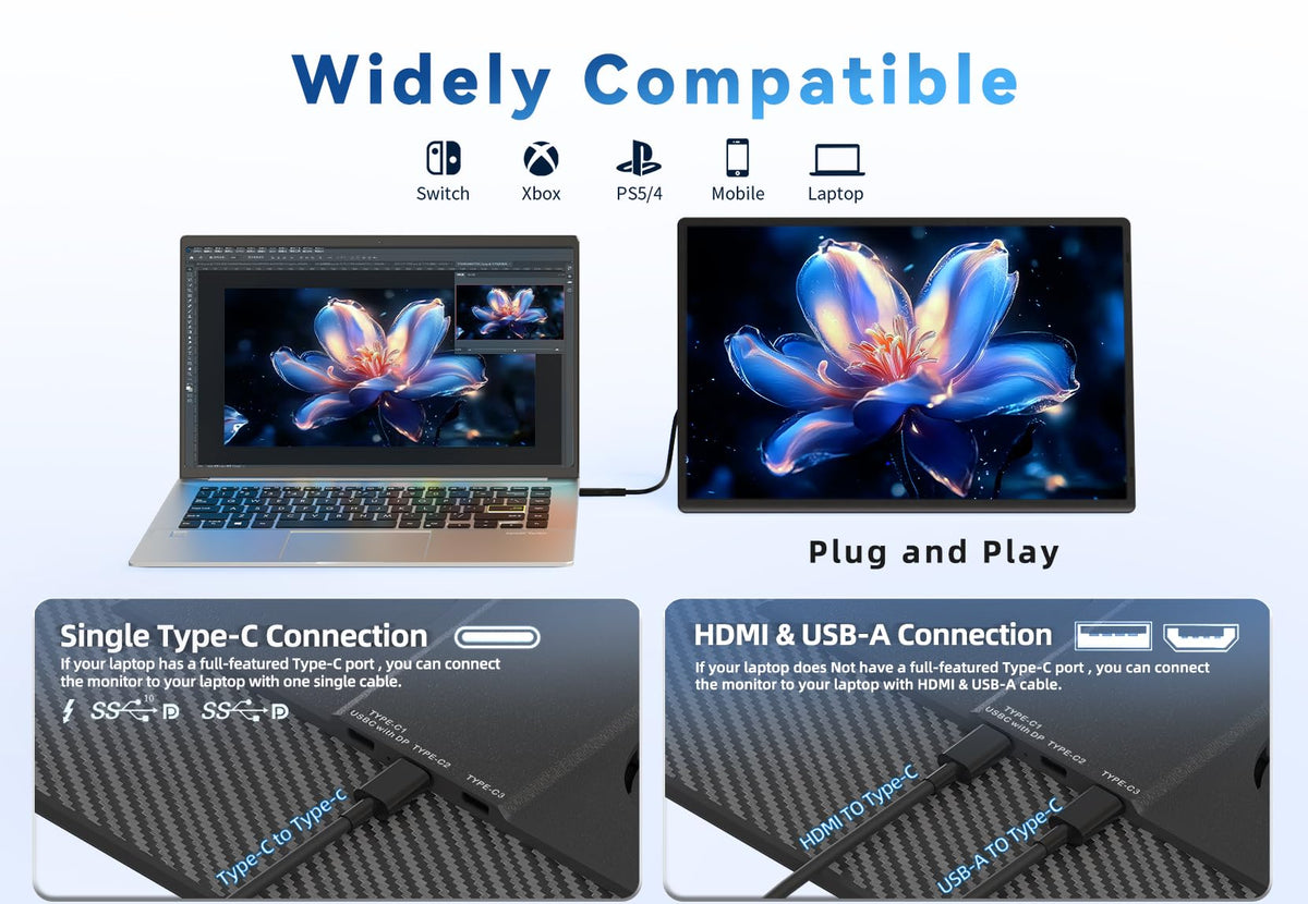 AOKER connected to a laptop demonstrating plug-and-play convenience