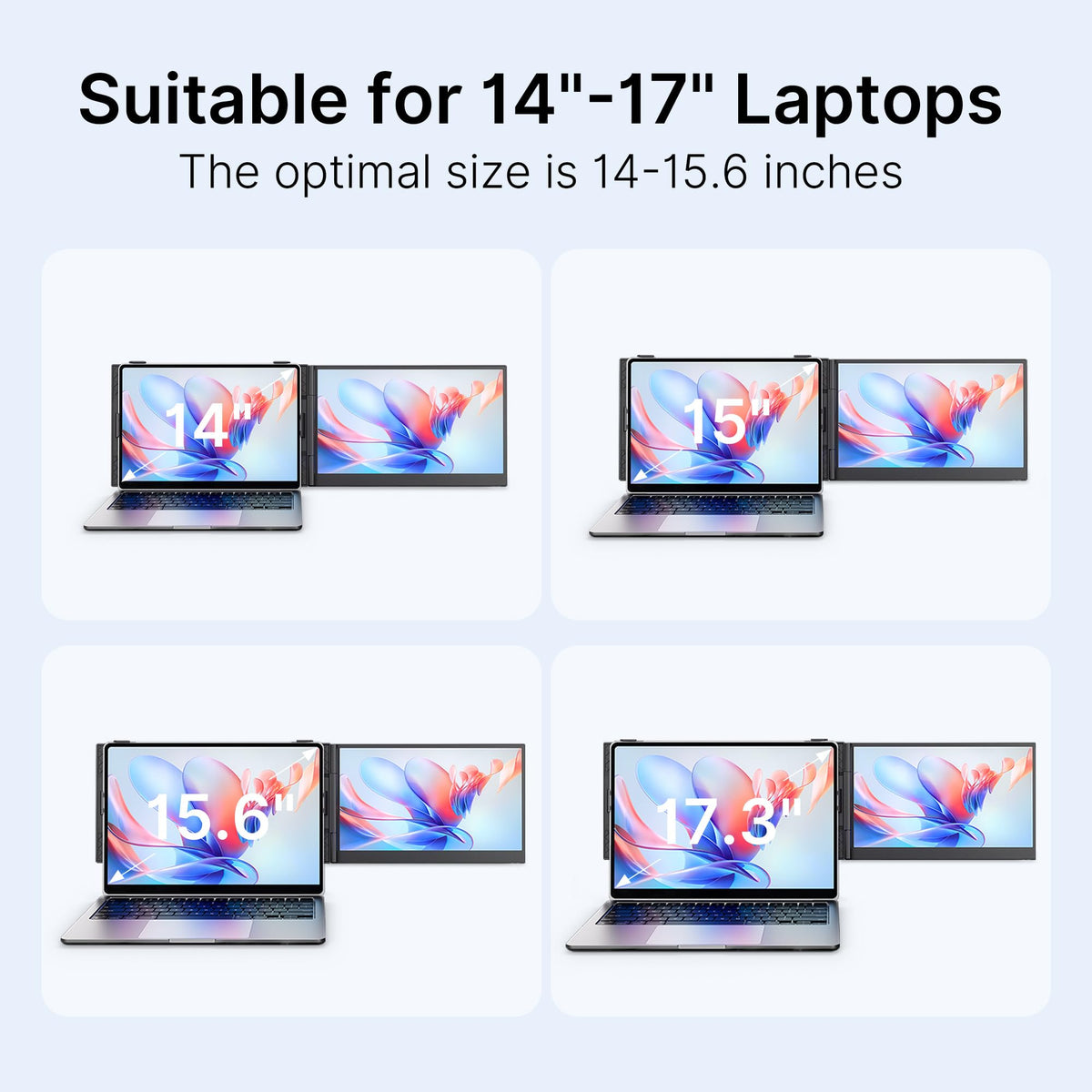 AOKER Laptop Screen Extender IPS 1080p Display delivers sharp colors