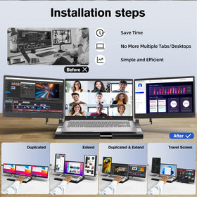 AOKER left-right attachment for flexible triple-screen layouts.