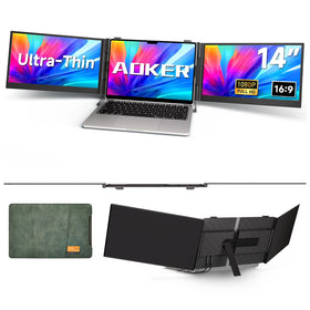AOKER Triple Laptop Screen Extender compact setup for multitasking on the go