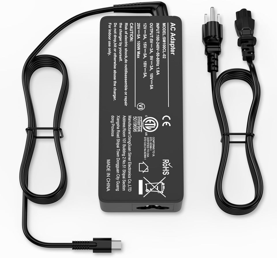 AOKNZEVM 100W USB-C charger front view for fast charging