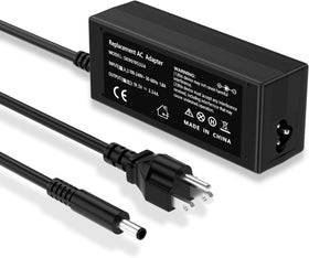AOKNZEVM 65W Dell adapter front view, compact and ready for travel.