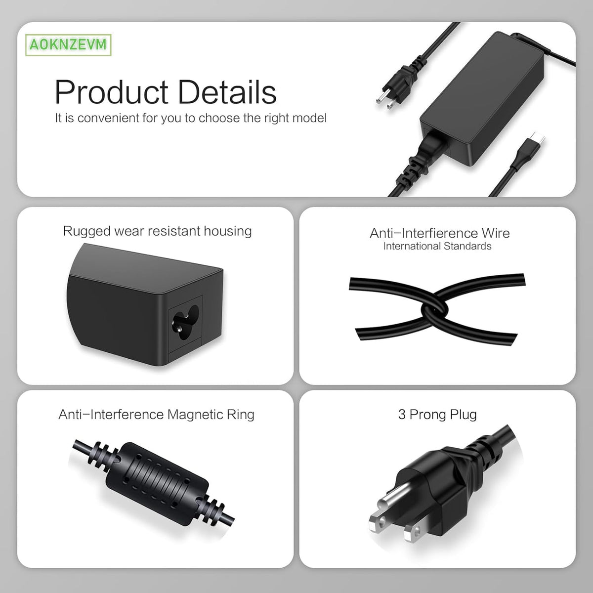 AOKNZEVM in use charging a Chromebook for fast reliable power delivery
