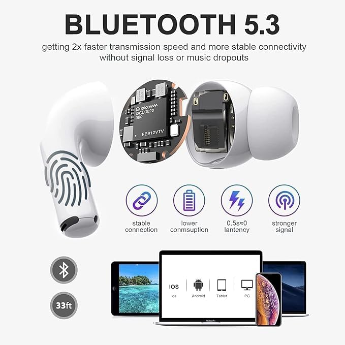 AOLBSPD open charging case showcasing battery-ready earbuds for extended playtime