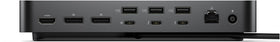 AOM Dell Pro Dock connected to an 8K-ready setup via HDMI and DisplayPort.