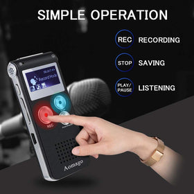 Aomago controls and screen detail for simple one-touch recording advantage