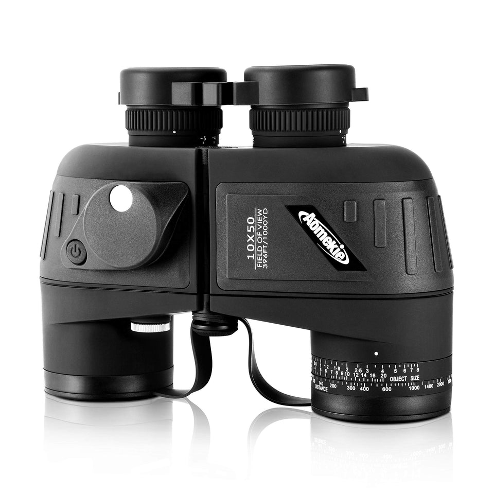 AOMEKIE 10x50 binoculars front view for distant viewing