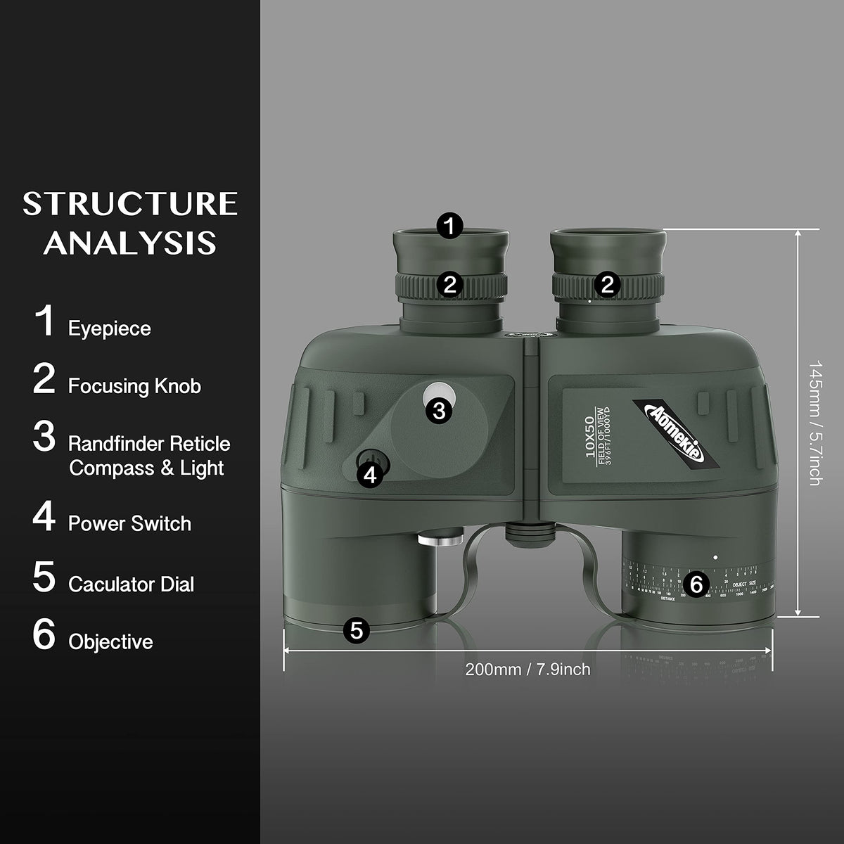 AOMEKIE carrying case and strap for easy travel storage.