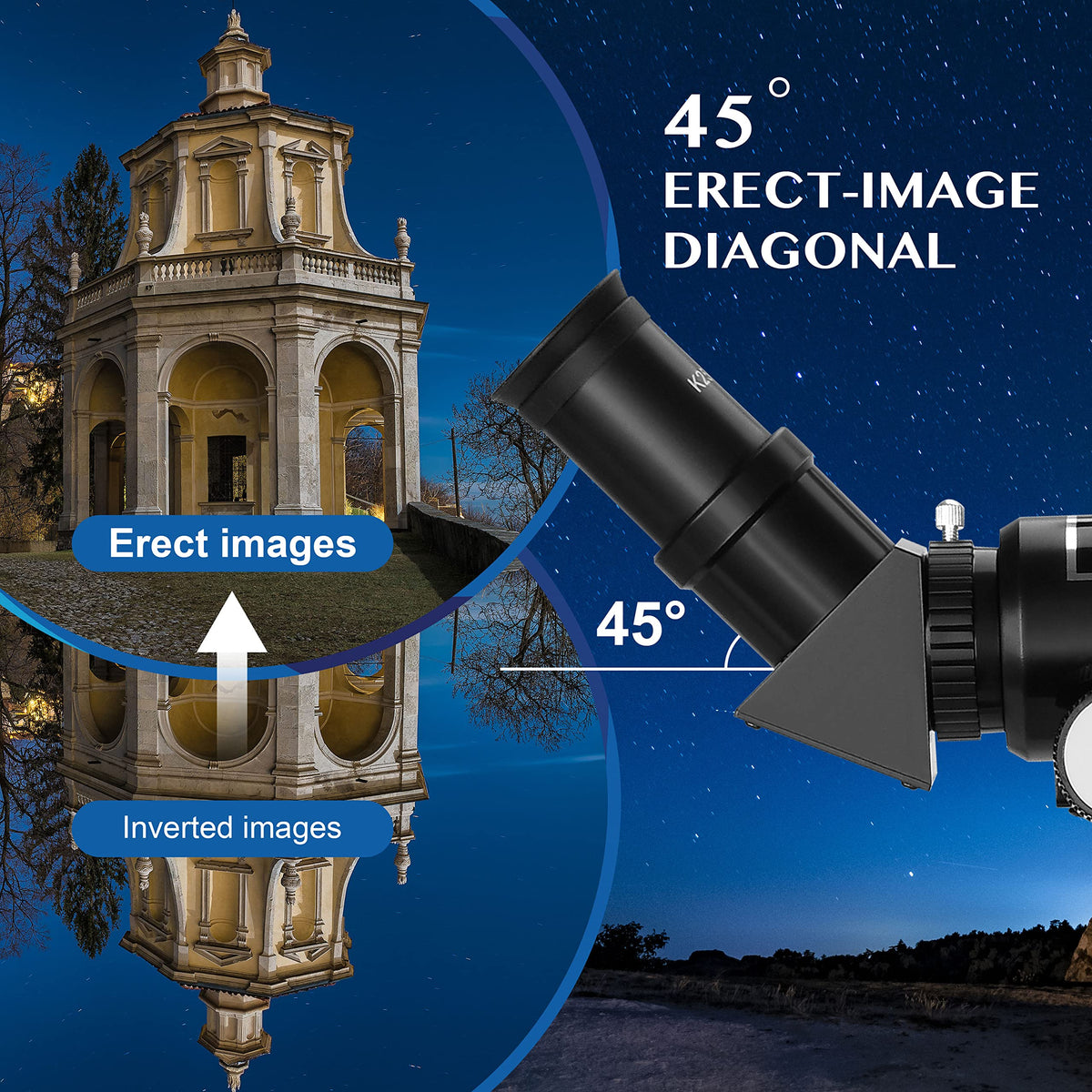 AOMEKIE 5x24 finderscope helps quickly locate celestial targets.