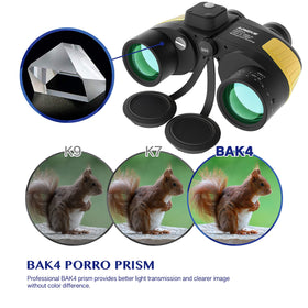 AOMEKIE 7x50 binoculars nitrogen-filled and waterproof for fog-free viewing.