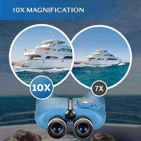 AOMEKIE binoculars with rangefinder and compass for quick distance estimates.