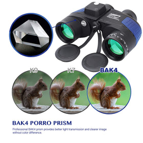 AOMEKIE binoculars rangefinder on left eyepiece for distance checks.