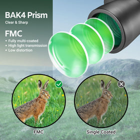 AOMEKIE binoculars rubber armour provides a secure, slip-resistant grip.