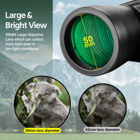 AOMEKIE binoculars waterproof seal protects against moisture during outdoor use.