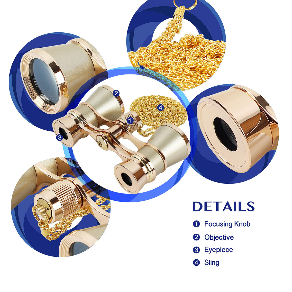 AOMEKIE compact gold-finish design fits in hand