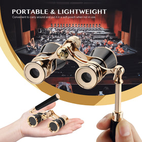 AOMEKIE handle detail on black opera glasses providing steady one-handed use