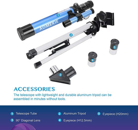 AOMEKIE telescope in backyard lifestyle scene encouraging family stargazing