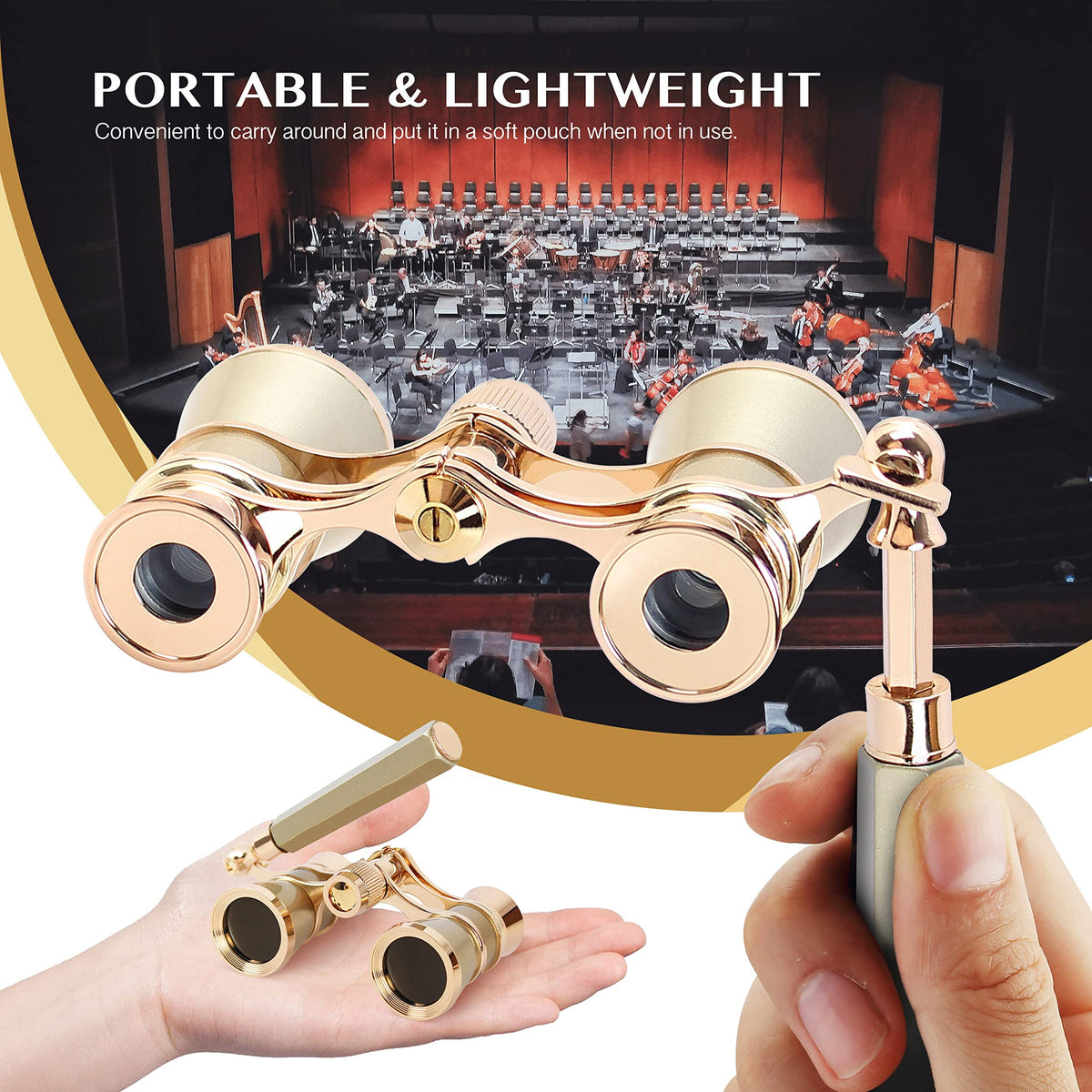 AOMEKIE open with handle extended for steady viewing and easy grip
