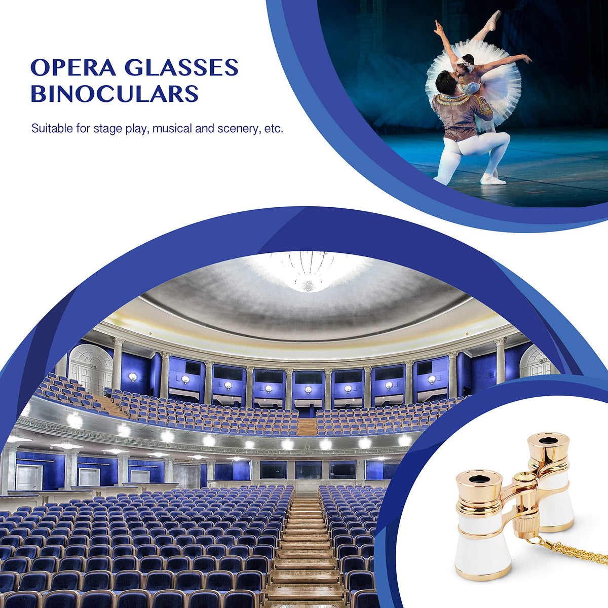 AOMEKIE Opera Glasses gift-ready white design for celebrations
