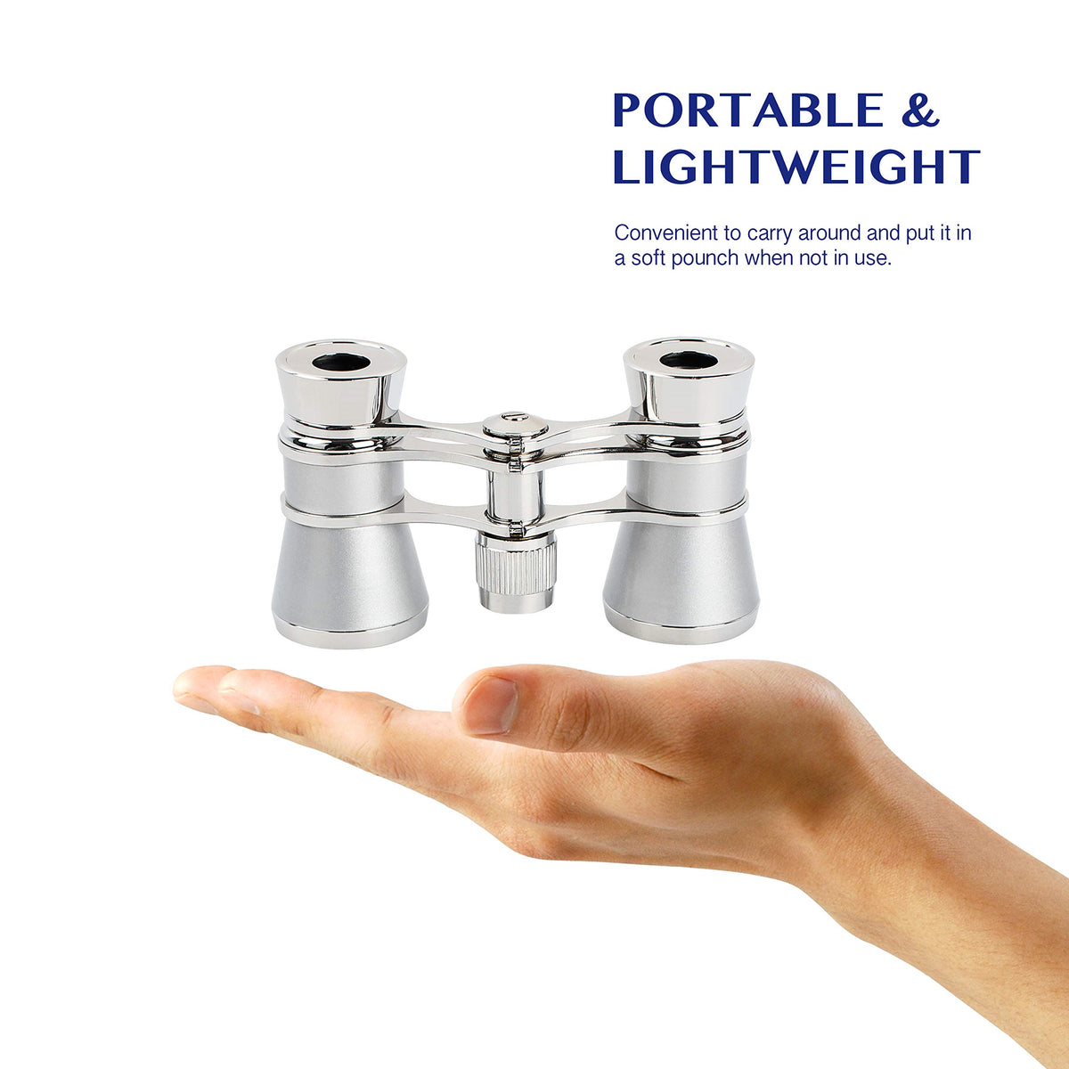 Aomekie theater binoculars compact silver design for concerts and events.