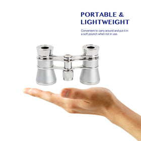 Aomekie theater binoculars compact silver design for concerts and events.