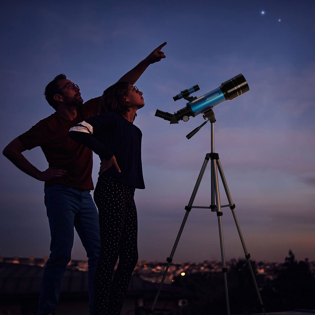 AOMEKIE travel telescope is lightweight for hiking and camping adventures.